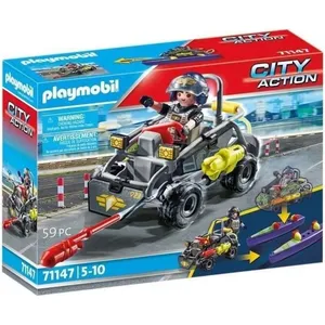 PLAYMOBIL 71147 Quad transformable de bandit, Les policiers Unité d'él... pas cher