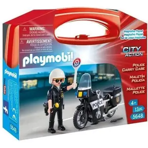 PLAYMOBIL - Valisette Motard de Police - Garçon - 13 éléments - A part... pas cher