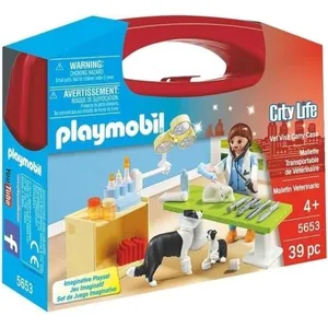 PLAYMOBIL 5653 Valisette Vétérinaire, City Life, Soin des animaux, Jeu... pas cher
