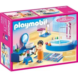 PLAYMOBIL 70211 Salle de bain avec baignoire, Dollhouse La Maison Trad... pas cher