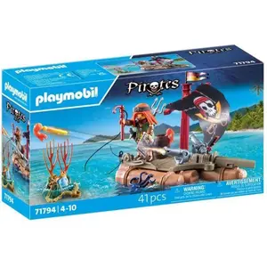 PLAYMOBIL 71794 Pirate avec radeau flottant, canons et trésor, Les pir...