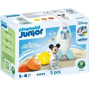 PLAYMOBIL Junior 71771 Mickey astronaute avec sa fusée, Disney, 5 piec... pas cher