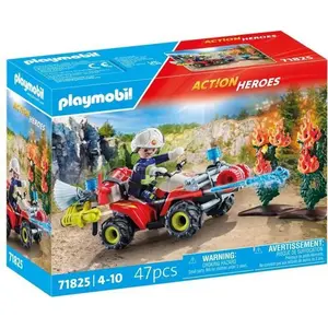PLAYMOBIL 71825 Pompier avec quad et arbustes enflammés pas cher