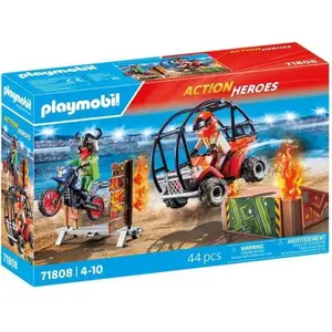 PLAYMOBIL 71808 Duo de cascadeurs avec quad et moto pas cher