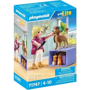 PLAYMOBIL 71747 Toiletteuse avec caniche et accessoires, My Life, 23 p... pas cher