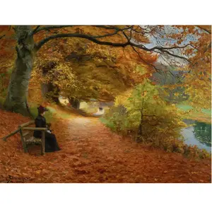 D-Toys Puzzle 1000 pièces : Hans Anderson Brendekilde : Chemin boisé d'automne