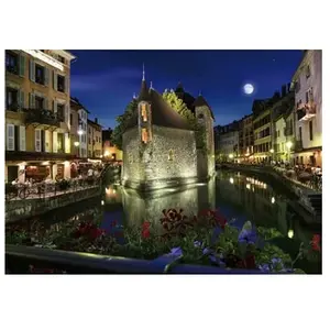 Unbekannt Puzzle 1000 Pièces : Paysages nocturnes - France : Annecy, DToys pas cher
