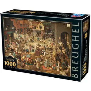 D-Toys Puzzle Brueghel Le Vieux The Fight Between Carnival and Lent 1000 pièces pas cher