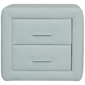 Chevet 2 tiroirs simili cuir MEZZA coloris blanc pas cher