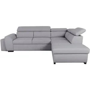 Canapé d'angle gris convertible 4 places pas cher