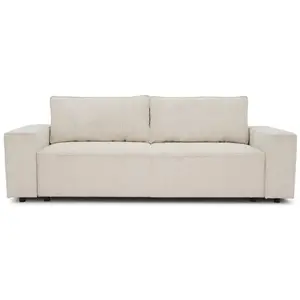 Comparateur de prix : Canapé droit convertible 3 places JOSH - velours côtelé beige - Coffre...