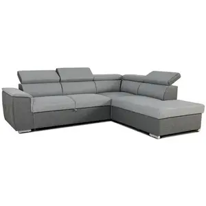 Comparateur de prix : CASAPY Canapé d'angle convertible réversible avec coffre - 5 places - DAYTONA - Tissu gris et anthracite - 260 x 77 / 94 x 216 cm