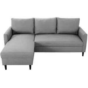 Canapé d'angle fixe 3 places TWEETY EW coloris gris pas cher