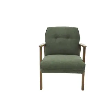 Fauteuil fixe TAHITI coloris vert olive et noyer pas cher