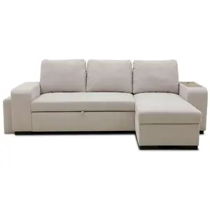 Comparateur de prix : Canapé d'angle convertible réversible VALDO 3 à 4 places - Tissu Beige...