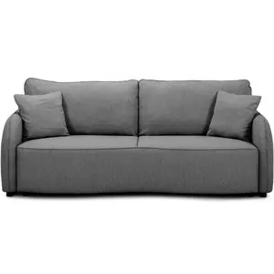 Comparateur de prix : Canapé convertible BARI 3 places - Tissu anthracite - Coffre de rangem...