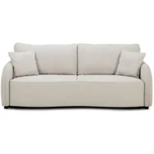 Comparateur de prix : CASAPY Canapé convertible BARI 3 places - Tissu beige - Coffre de rangement - L215 x H89 x P100 cm