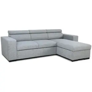 Comparateur de prix : CASAPY Canapé d'angle convertible reversible avec coffre - 4 personnes - VICOMTE - Tissu gris - 237 x 76/88 x 167 cm