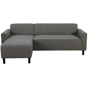 Canapé d'angle fixe 3 places GAYA EW coloris gris pas cher