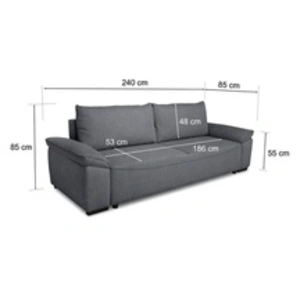Canapé convertible avec coffre - 3 à 4 places - NORMAN - Tissu anthrac... pas cher