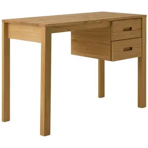 Bureau bois massif 2 tiroirs luminescence CAMIF Bois pas cher