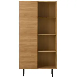 Buffet haut 1 porte bois pieds métal Alex CAMIF  Bois / Métal pas cher