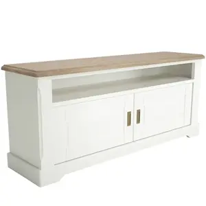 CAMIF Meuble TV effet bois et blanc L140 cm pas cher