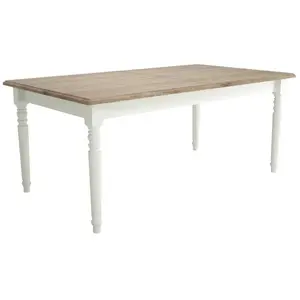 CAMIF Table à allonge effet bois et blanc 8 à 10 personnes L180