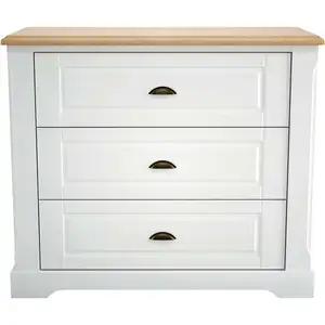 CAMIF Commode 3 tiroirs BASTIDE coloris blanc pas cher