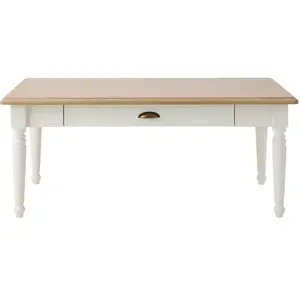 Comparateur de prix : Table basse effet bois et blanc L120 cm