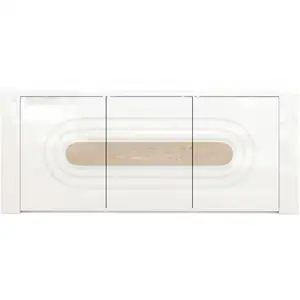 Buffet 3 portes EOLE coloris blanc/bois pas cher