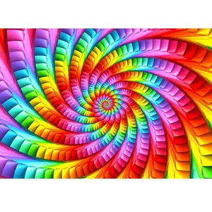 Puzzle 1000 pièces Enjoy - Spirale arc-en-ciel psychédélique pas cher