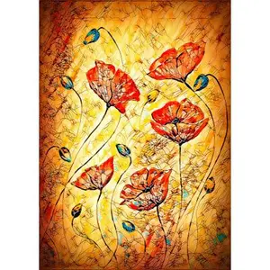 Puzzle 1000 pièces Enjoy - Peinture Coquelicots Rouges pas cher
