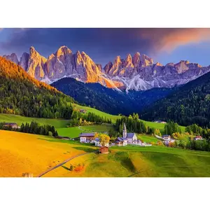 Puzzle 1000 pièces Enjoy - Église dans les Dolomites, Italie pas cher