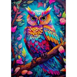 Puzzle 1000 Pièces : Hibou éblouissant pas cher