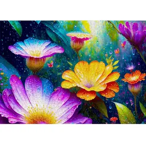 Fleurs sous la Pluie 1000 Pièces Enjoy Puzzle pas cher