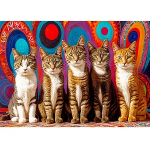 EnjoyPuzzle Puzzle 1000 Pièces : Cinq Chats pas cher