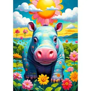 EnjoyPuzzle Puzzle 1000 Pièces : Hippopotame ensoleillé pas cher