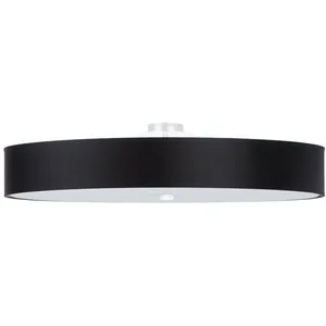 Plafonnier en tissu/verre/acier 6 lampes 100x100x20cm Sollux