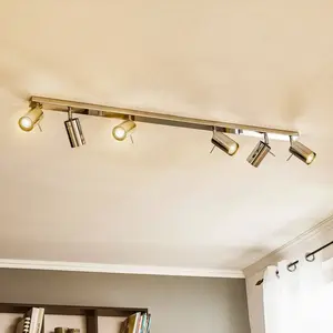 Comparateur de prix : SOLLUX Plafonnier RING 6 GU10 LED Moderne Loft BOHO Design Couloir - Chrome