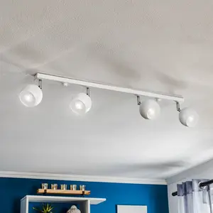 SOLLUX LIGHTING Spot pour plafond Flame, blanc, à 4 lampes long pas cher