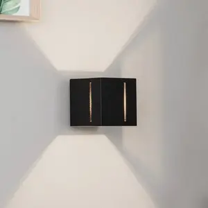 SOLLUX LIGHTING Applique Topic up/down en aluminium, noireVendu parluminaire