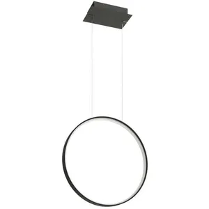 Luminaire Center Sollux lighting rio plafonnier suspendu cercle led intégré, noir, 3000k, 3870lmVendu parluminaire