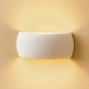 SOLLUX LIGHTING Applique murale Curve up/down en céramique blancheVendu parluminaire