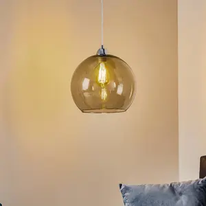 SOLLUX LIGHTING Suspension Colour, abat-jour verre gris graphite pas cher