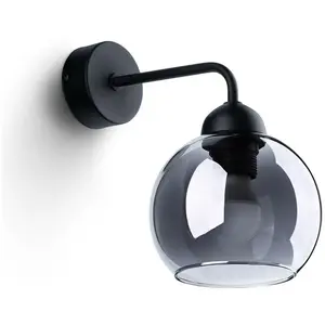 Comparateur de prix : Applique Murale - SOLLUX - Alino - Noir - Acier/Verre - E27 - 60W