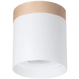 Comparateur de prix : SOLLUX LIGHTING Spot pour plafond Rif, blanc, Ø 12 cm, bois, aluminium