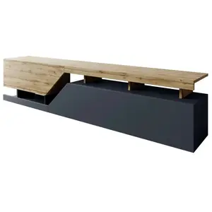Mirjan24 Mobilier1 - Meuble tv Comfivo AC104, Anthracite + Wotan chêne, Le nombre de portes: 0, Nombre de tiroirs: 0, 200x47x35cm pas cher