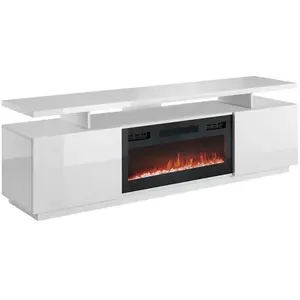 Mirjan24 Meuble tv Charlotte 151, Blanc + Blanc brillant, Le nombre de portes: 0, Nombre de tiroirs: 0, 180x56x40cm pas cher