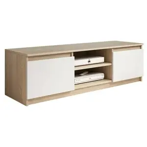 MIRJAN24 Meuble TV KIKUKO chêne sonoma / blanc pas cher